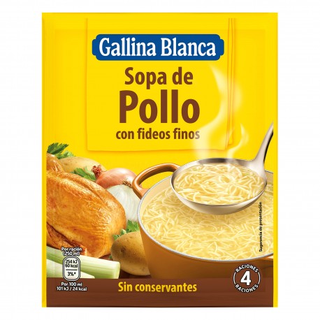 Sopa de pollo con fideos Gallina Blanca