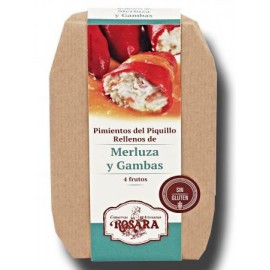 Poivrons farcis de colin et crevettes / Piquillo relleno de merluza y gambas