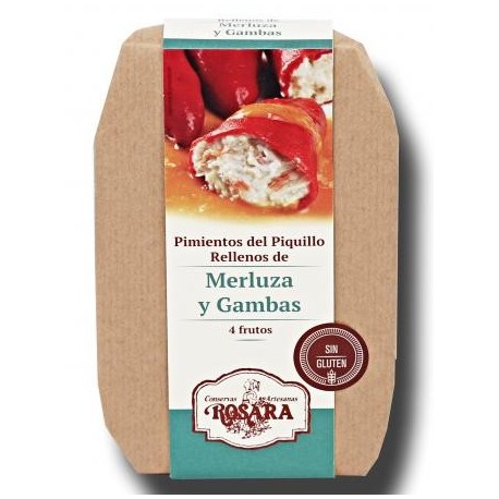 Piquillo relleno de merluza y gambas