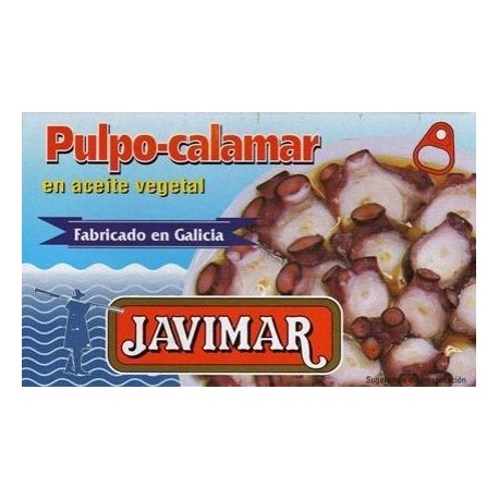Poulpe / calamar à l'huile végétale