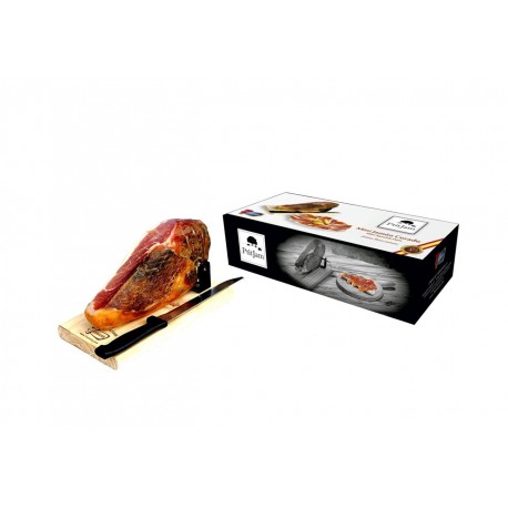 Petit jambon Serrano sans os "Ptit Jam" avec porte-jambon et couteau